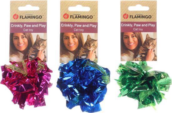 Top zhurmues me ngjyra, Crinkle Ball, 9 cm ,flamingo, 1 pcs