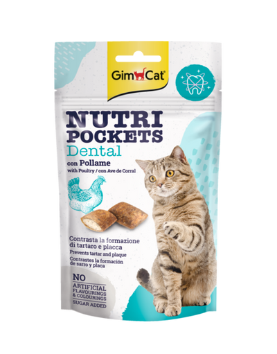 Shpërblime për mace, GimCat NutriPockets Dental, 60 gr.