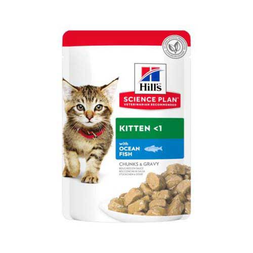 Ushqim i lëngëshëm për kotele, Hills kitten, me peshk, 85 gr.