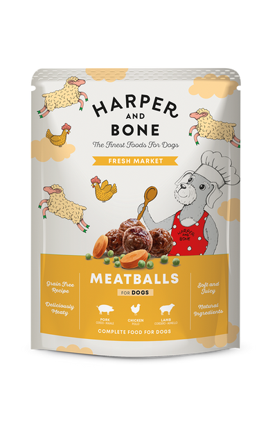 Ushqim i lëngëshëm për qen, Harper and Bone MeatBalls, Fresh Market, 300 gr.