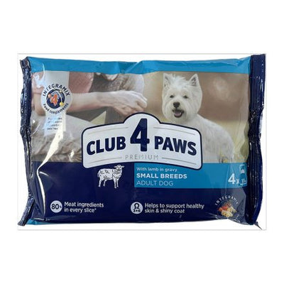 Ushqim i lëngëshëm për qen, Club 4 Paws, me mish qingji, Lamb in Gravy, 4 x 85 gr