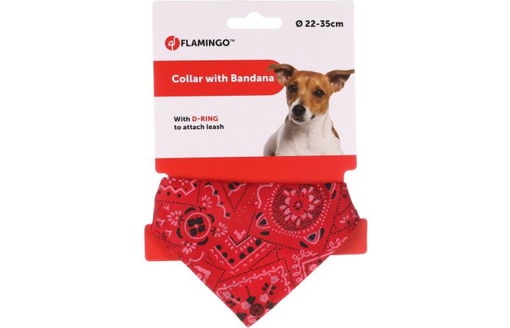 Kollare bandana e kuqe, për qen, Flamingo.
