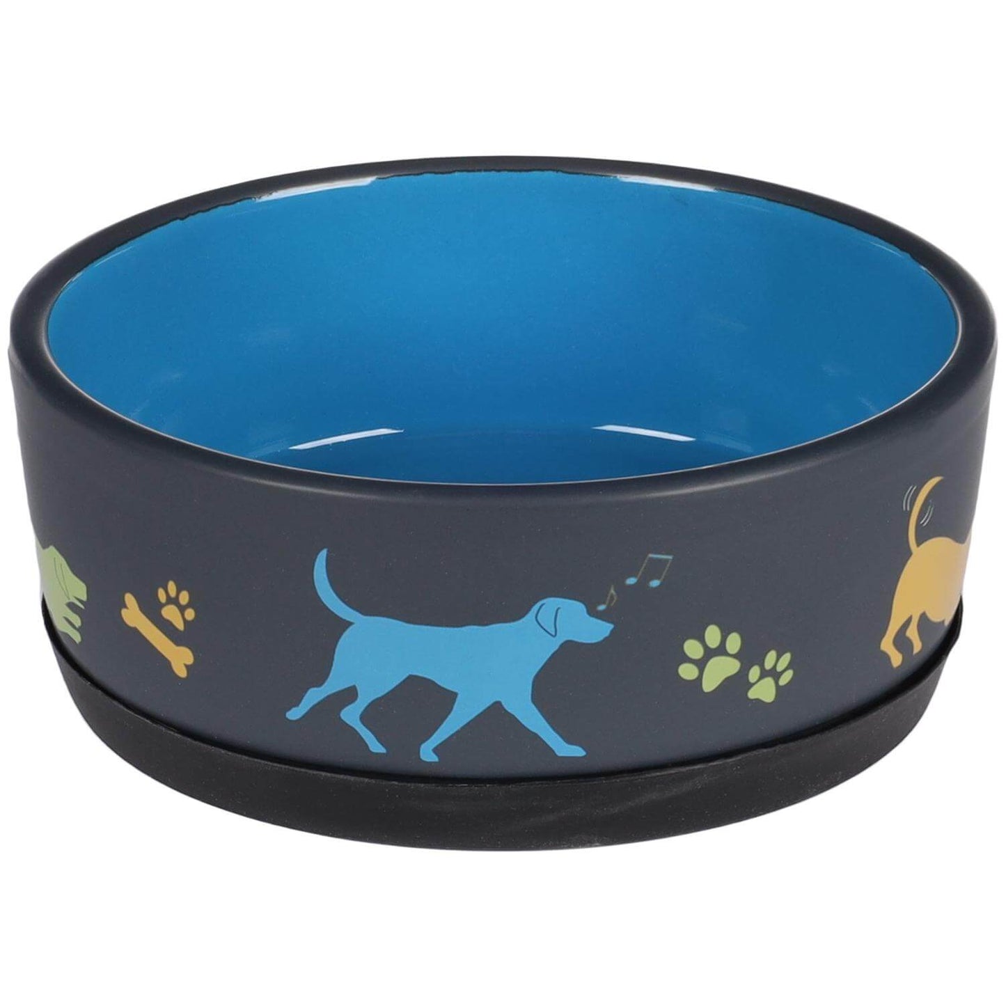 Enë qeramike, DOG CORI CERAMIC BLUE ROUND ANTISLIP 500ML 14x5,5CM