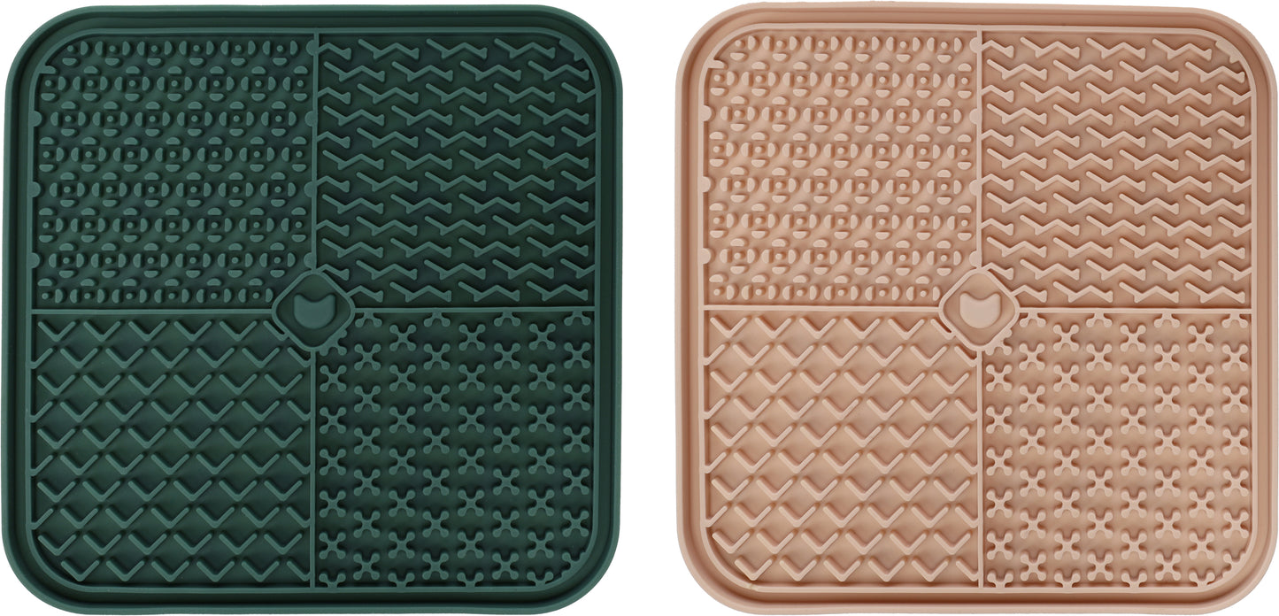 Lick Pad Munir, 20 x 20 cm, Green/Beige, 1 pcs