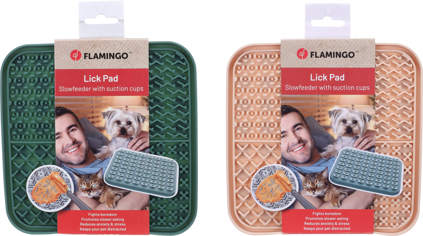 Lick Pad Munir, 20 x 20 cm, Green/Beige, 1 pcs