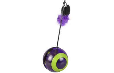 Top për mace me zhurmë dhe dritë, 23 cm, flamingo