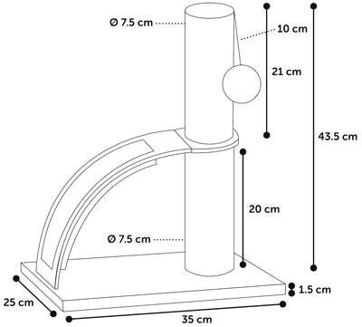 Pemë gërvishëse për mace, Tessa Grey, 35x25x43,5CM