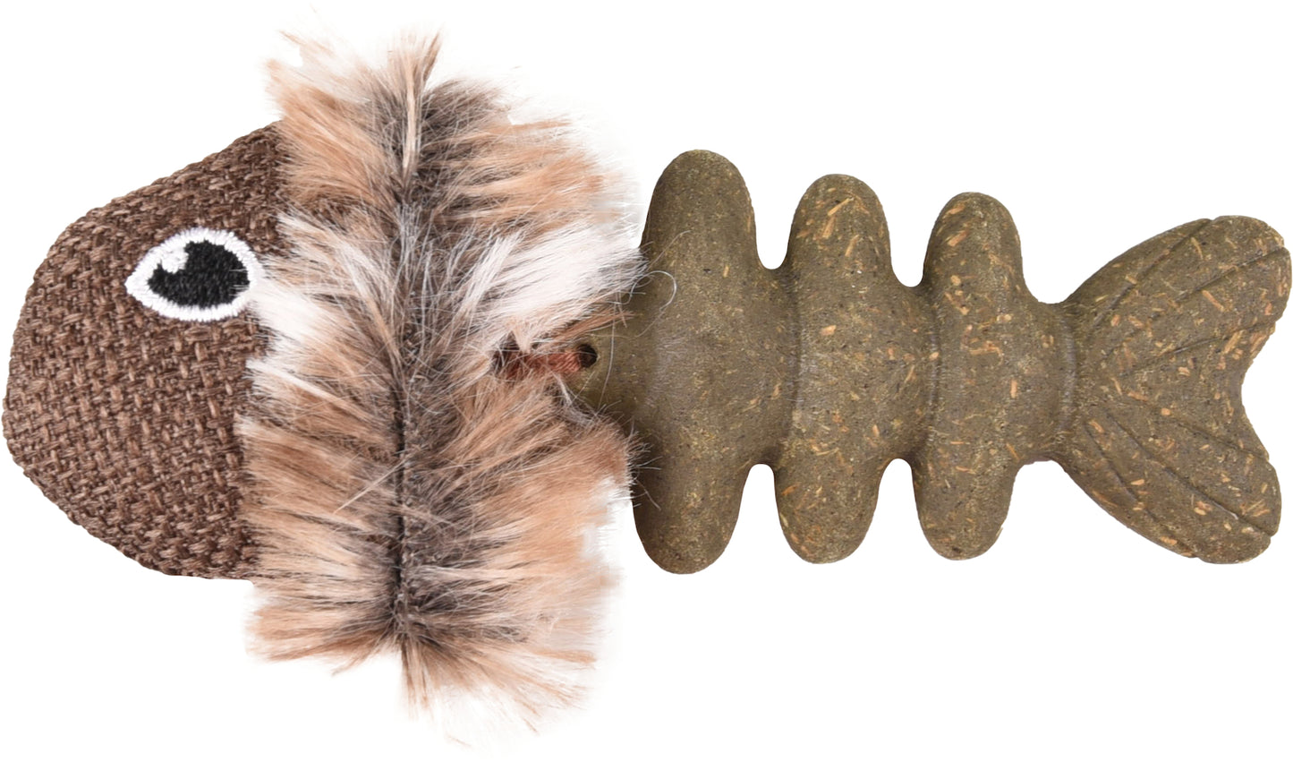 Lodër për mace me catnip, Toy Natura Delight Fish Bone, Flamingo