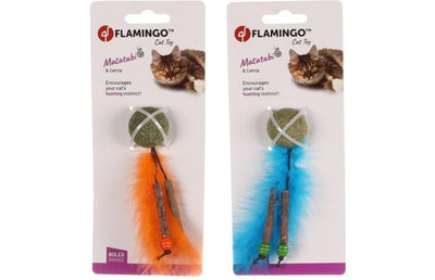 Lodër për mace me catnip dhe pupla, Flamingo, 1 pcs.