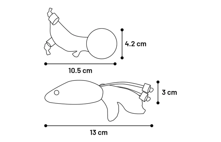 Lodër grithëse për mace, Yutsa Mouse + Ball, 13x3x3CM flamingo