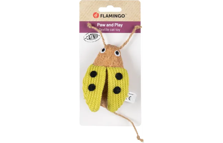 Lodër për mace, me catnip, Lemmo Ladybug Green, Flamingo