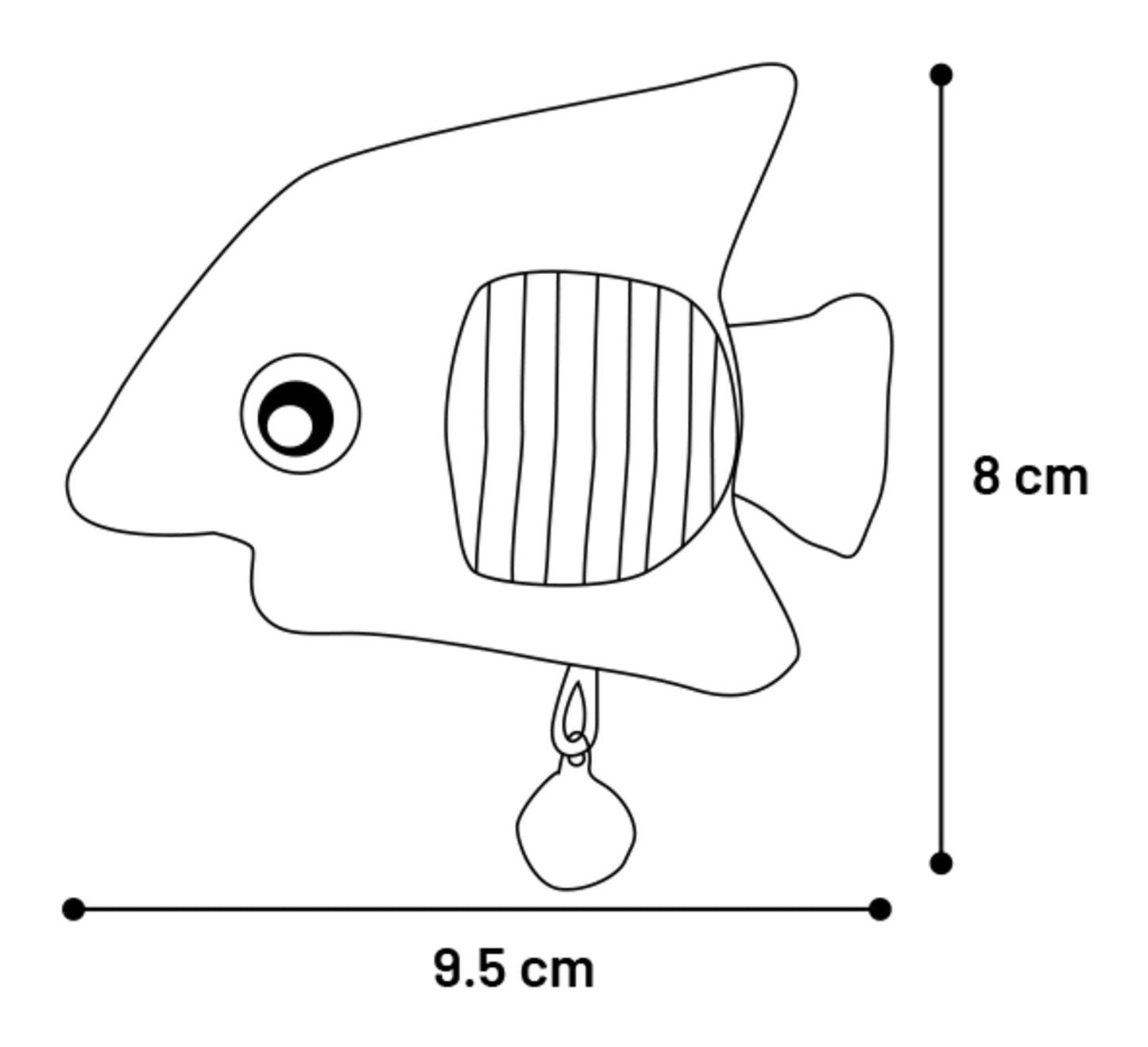 Peshk me catnip dhe zile, Toy Strellow Fish Yellow, Flamigno