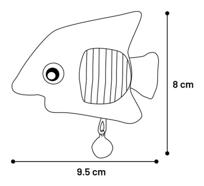 Peshk me catnip dhe zile, Toy Strellow Fish Yellow, Flamigno