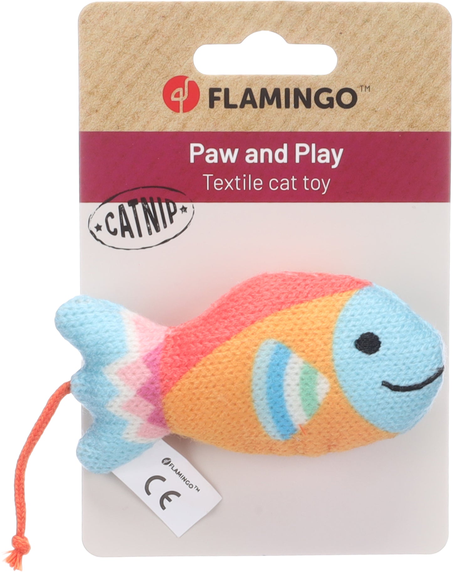Lodër me catnip për mace, Toy Nitz Fish, Flamingo