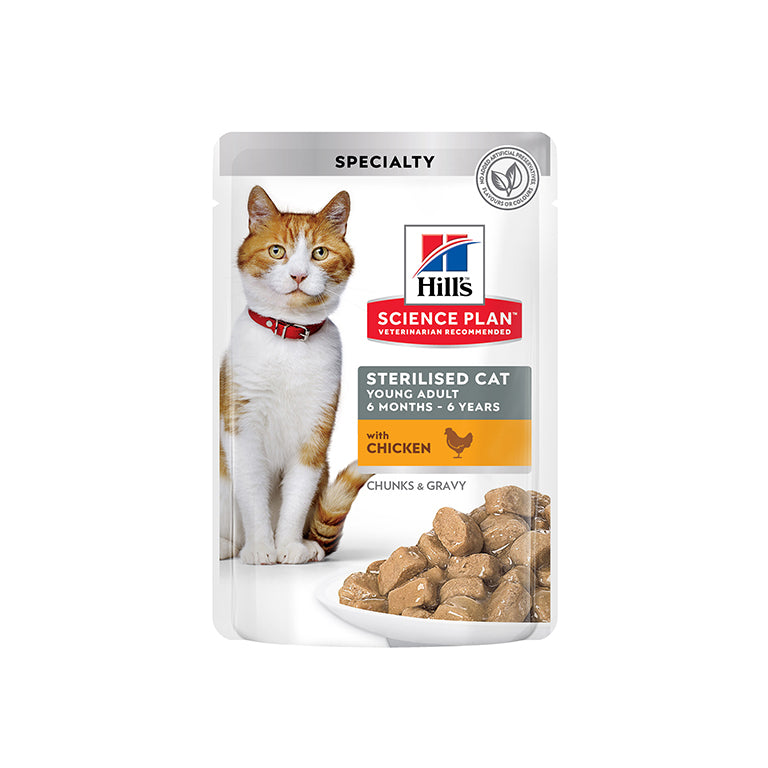 Ushqim i lëngëshëm për mace te sterilizuara, Hills Sterilised, 85 gr.