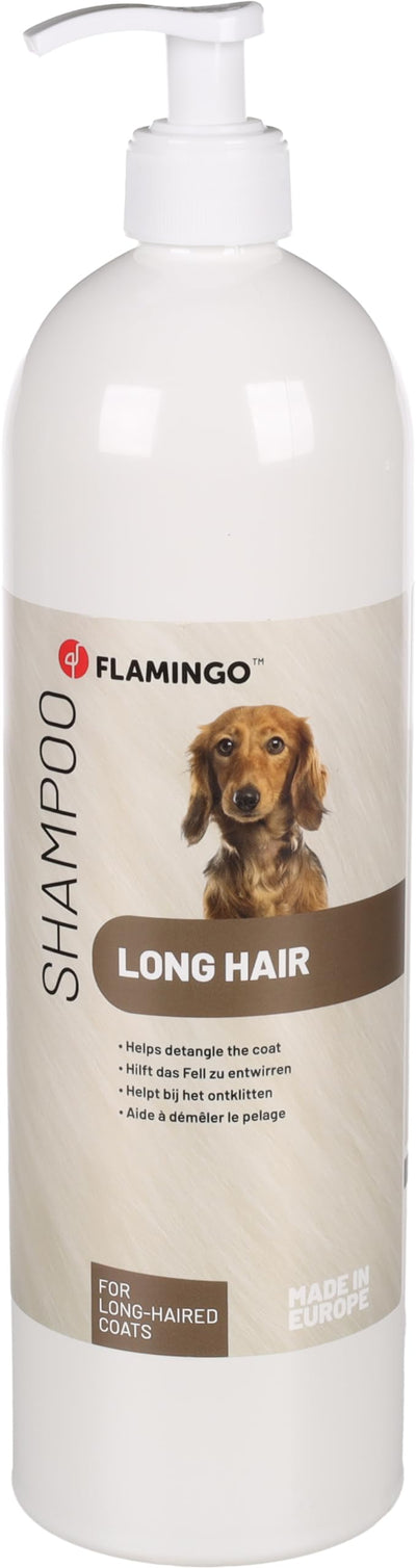 Shampo për qen qime gjatë, flamingo, 1L