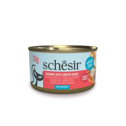 Ushqim i lëngëshëm për mace, sardinë dhe gafore në sos, Schesir, 70 gr.