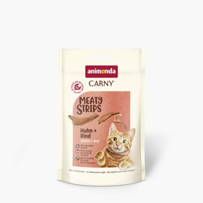 Shpërblime për mace, Carny Meaty Strip - Chicken+Beef, 50 gr