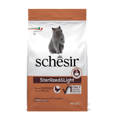 Ushqim për mace të sterilizuara, me pulë, Schesir 1,5 kg