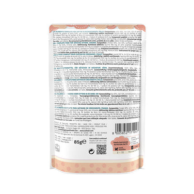 Ushqim i lëngshëm për kotele, Schesir 3-12 me pulë, 85 g