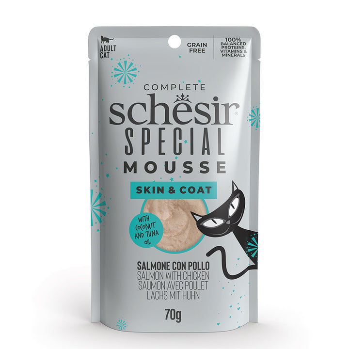 Ushqim i lëngshëm për mace, Schesir Special Skin&Coat 70g