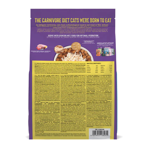 Ushqim i thatë për mace Schesir, Born Carnivore Adult Chicken & Herring & Salmon, 1.25 kg