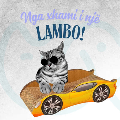 Karton gërvishë në formë makine për mace, me catnip, 50 x 23 x 14 cm