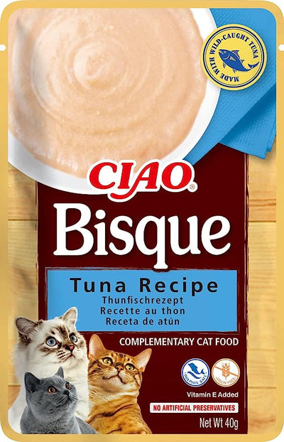 Ushqim i lëngëshëm kremoz, Bisque, për mace, Tuna, 40 gr.