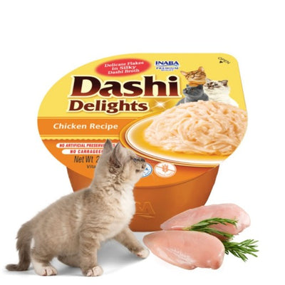 Ushqim i lëngëshëm për mace, Dashi Delights, pulë,70 gr.
