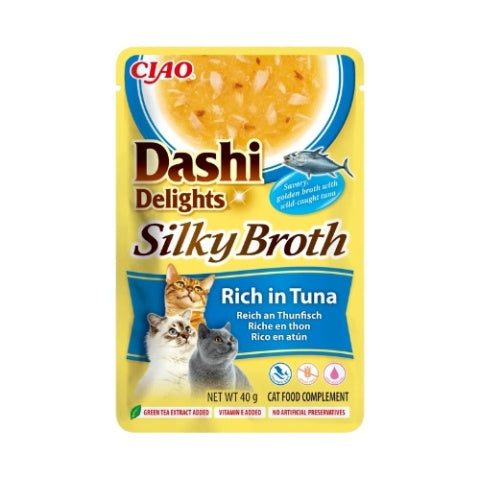 Ushqim i lëngëshëm për mace, Dashi Delights Silky Broth Rich in Tuna, 40 gr.