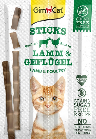 Shpërbime për mace me pulë & qingj, Sticks, 4 pcs, 20 gr.