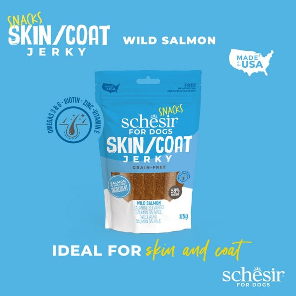 Shpërblime për qen me salmon, Jerky Wild Salmon, Gran-Free, 115 gr.