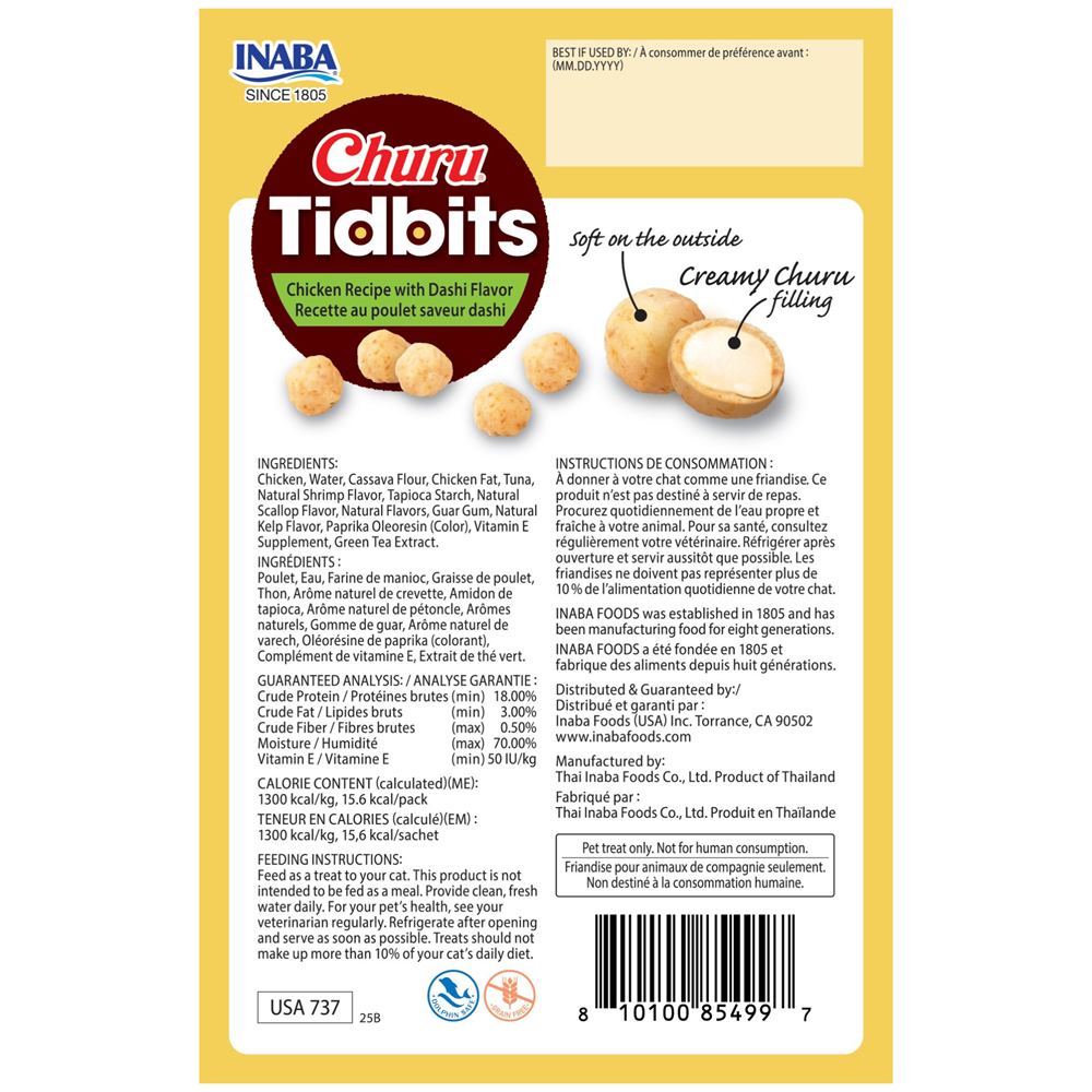 Tidibits, shpërblime për mace, me Chicken & Dashi Flavor