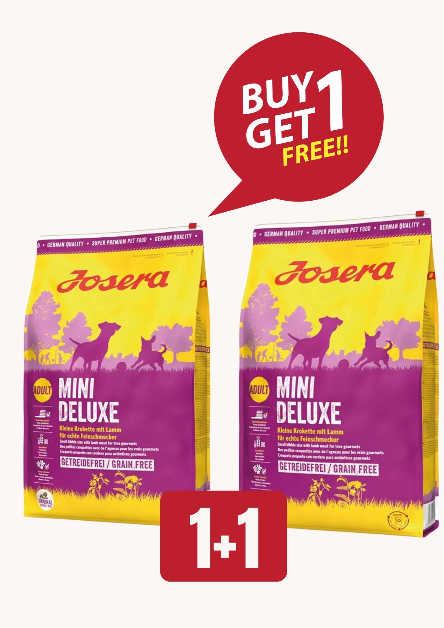 Josera Mini Deluxe, lamb, 1+1, 10 kg+ 10 kg