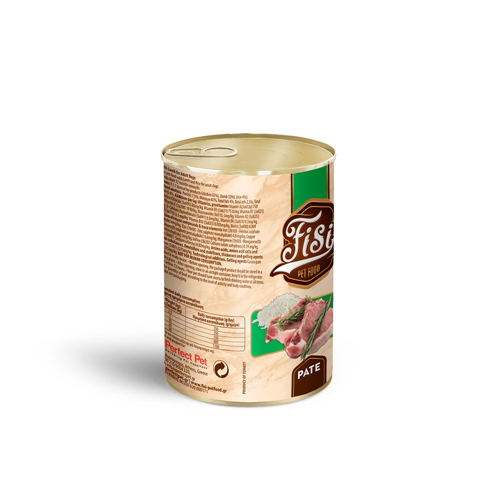 Ushqim i lëngshëm për qen, Mish Qingji&Oriz, Fisi Dog, 400 gr