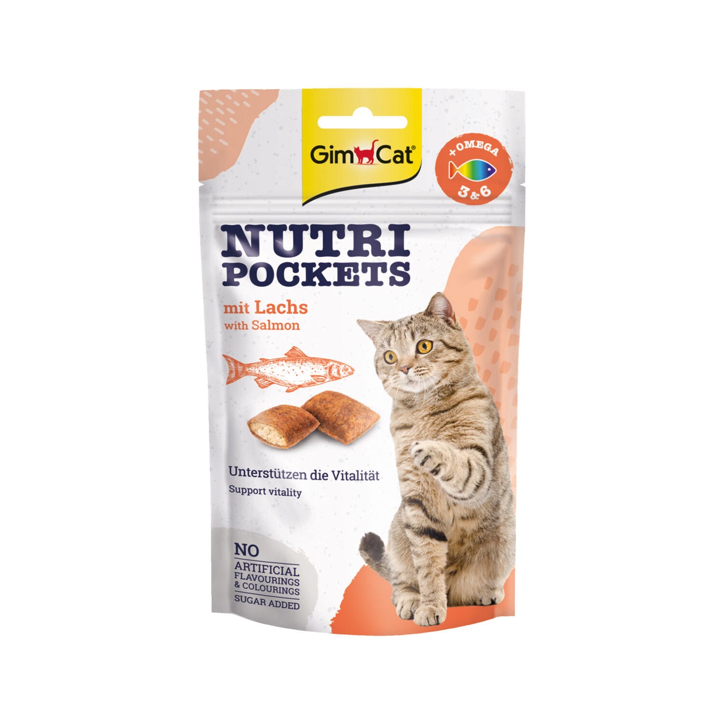 Shpërblime për mace, Nutri-Pocket GimCat, me salmon, 60 gr.