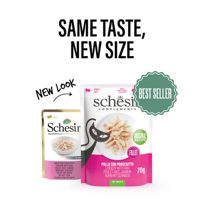 Ushqim komplementar i lëngëshëm, Schesir Chicken & Ham, 70 gr.
