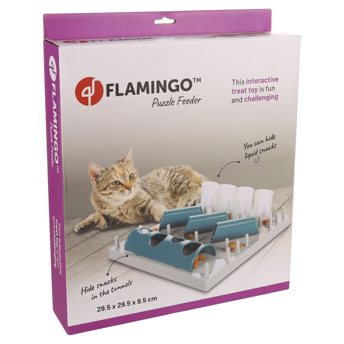 Lodër për macet, Puzzle Fedder, Flamingo, 29.5 x 29.5 x 9.5 cm