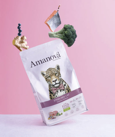 Ushqim për mace, Amanova Adult Cat, Sterilised, Salmon, 1.5 kg