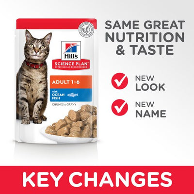 Ushqim i lëngëshëm për mace adulte, Hills Ocean Fish, 85 gr, Chunks & Gravy