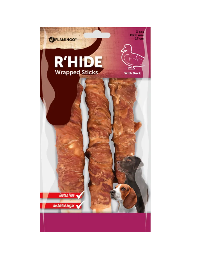 Shpërblime për qen me përmbajtje mish rose, Flamingo, 155gr.