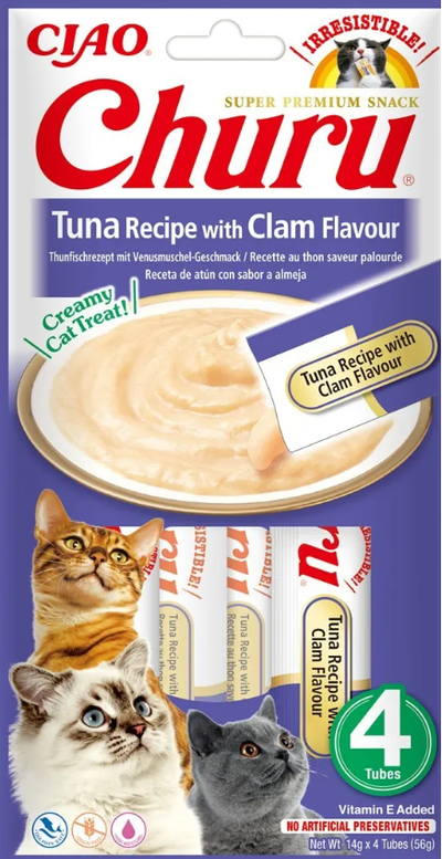 Shpërblime të lëngshme për mace Churu, me tuna