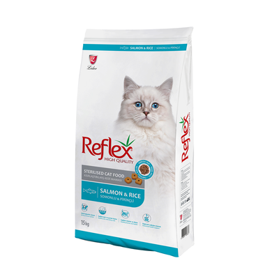 Ushqim për mace të sterilizuara, Reflex, me salmon, 15 kg
