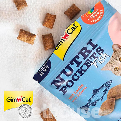Shpërblime për mace, GimCat NutriPockets Fish & Salmon, 60 gr.