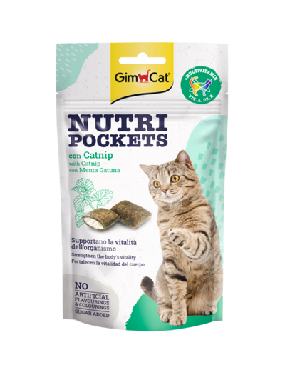 Shpërblime për mace, Nutri-Pocket GimCat,  me catnip, 60 gr.