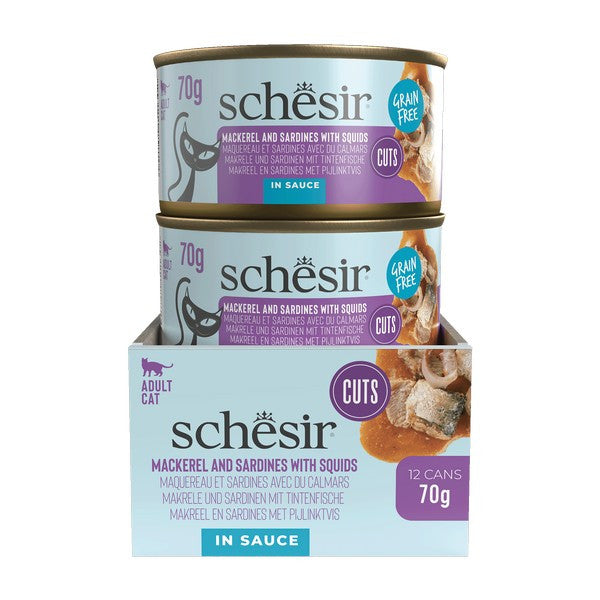 Ushqim i lëngëshëm për mace, sardinë dhe sardinë, cuts, 70 gr.