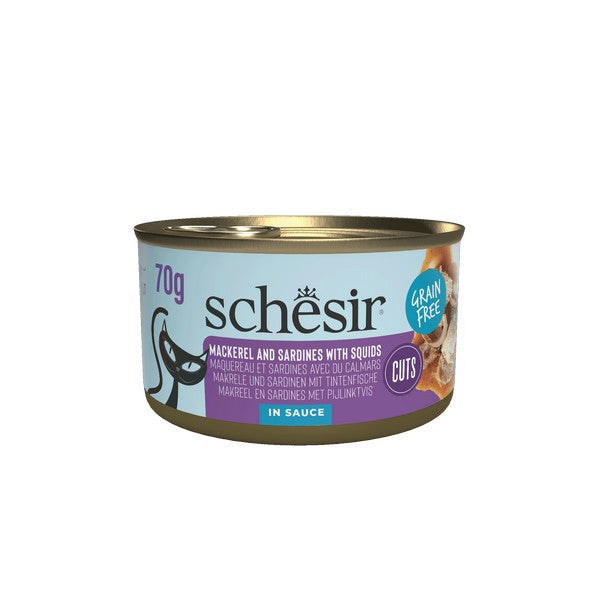 Ushqim i lëngëshëm për mace, sardinë dhe sardinë, cuts, 70 gr.