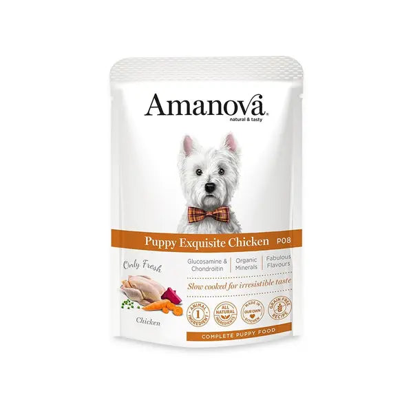 Ushqim i lëngëshëm për kelysh, Amanova, Puppy, Chicken, 100 gr,