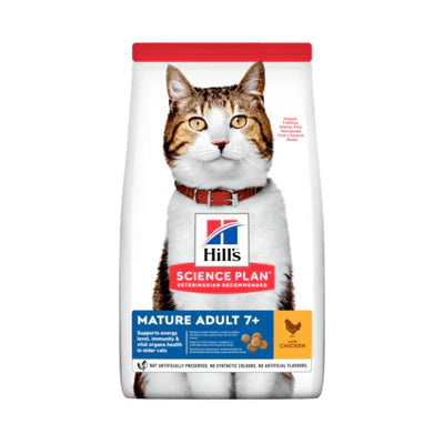 Ushqim kokërr për mace seniore, Hills Mature Chicken, +7 vjet