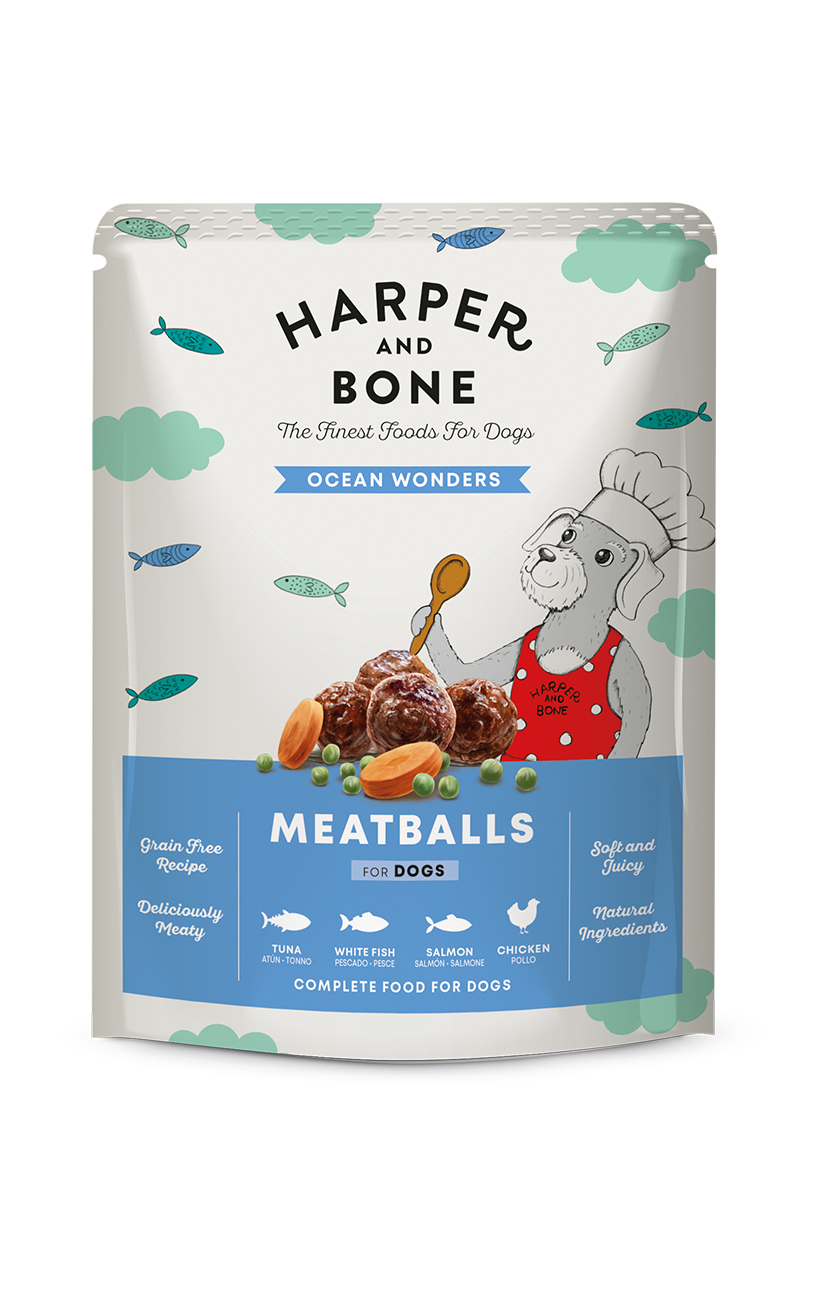 Ushqim i lëngëshëm për qen, Harper and Bone MeatBalls, Ocean Wonders,300 gr.